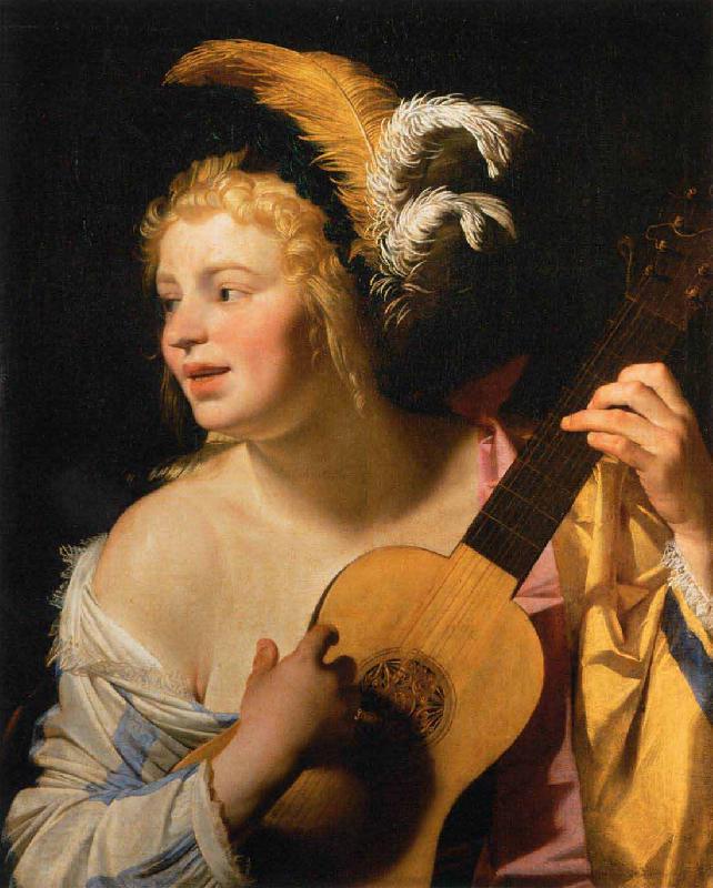 Gerard van Honthorst Woman Playing the Guitar China oil painting art